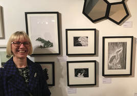 Me with some of my linocuts!